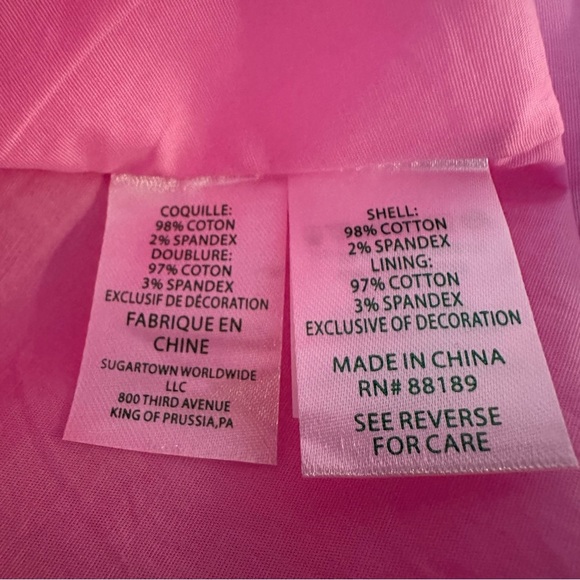 Lilly Pulitzer Elina Cotton Poplin Stretch Tiered Ruffle Pink Dress Size 0 - Picture 8 of 8